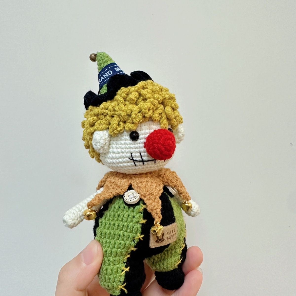 Finished Product Retro Clown Doll Crocheted Finished Product, Purely Hand-Crocheted Clown Doll Ornament