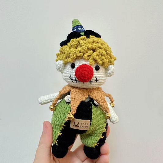 Finished Product Retro Clown Doll Crocheted Finished Product, Purely Hand-Crocheted Clown Doll Ornament