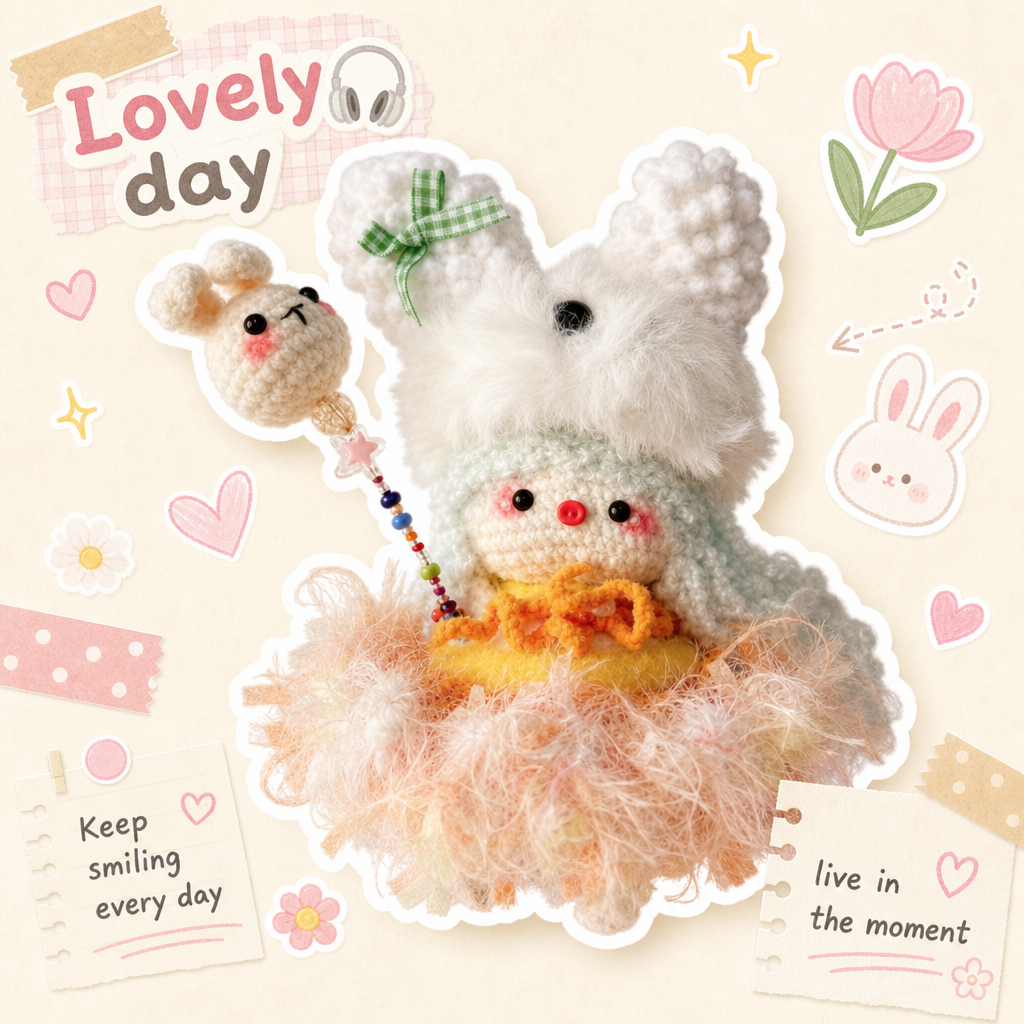 Hand-crocheted, high-quality, heavy-duty pig girl doll figurine – a popular gift for friends or besties.