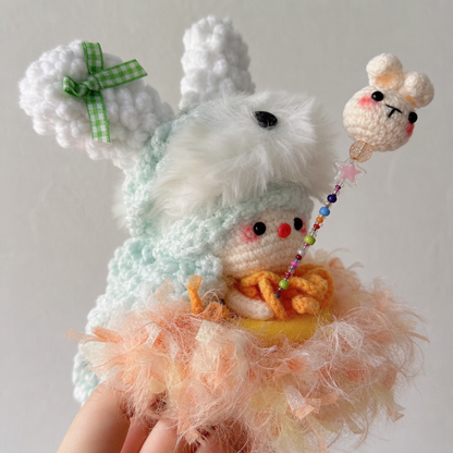 Hand-crocheted, high-quality, heavy-duty pig girl doll figurine – a popular gift for friends or besties.