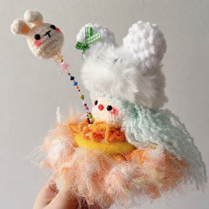 Hand-crocheted, high-quality, heavy-duty pig girl doll figurine – a popular gift for friends or besties.
