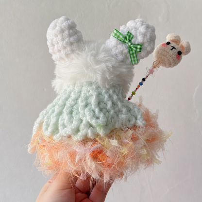 Hand-crocheted, high-quality, heavy-duty pig girl doll figurine – a popular gift for friends or besties.